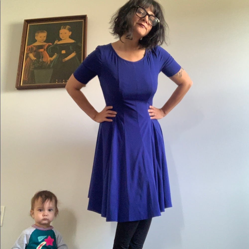 90’s royal blue dress.